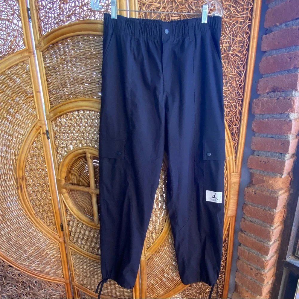 New Jordan Men’s Black Cargo Pants with Logo Patch